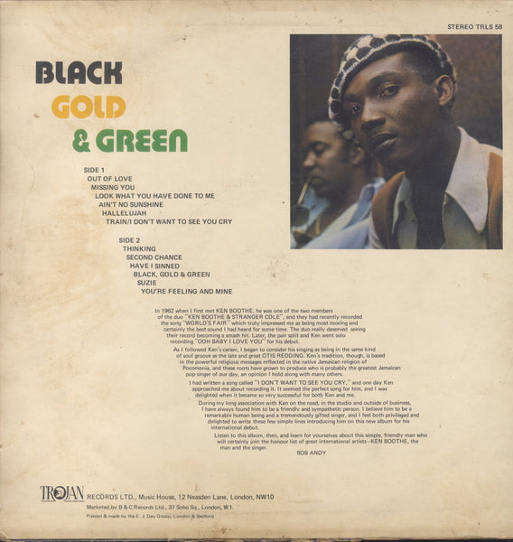 KEN BOOTHE [Black Gold & Green]