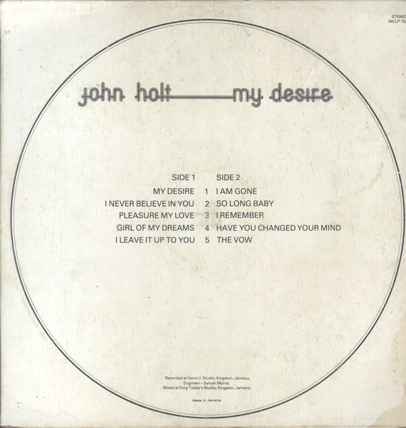 JOHN HOLT [My Desire]