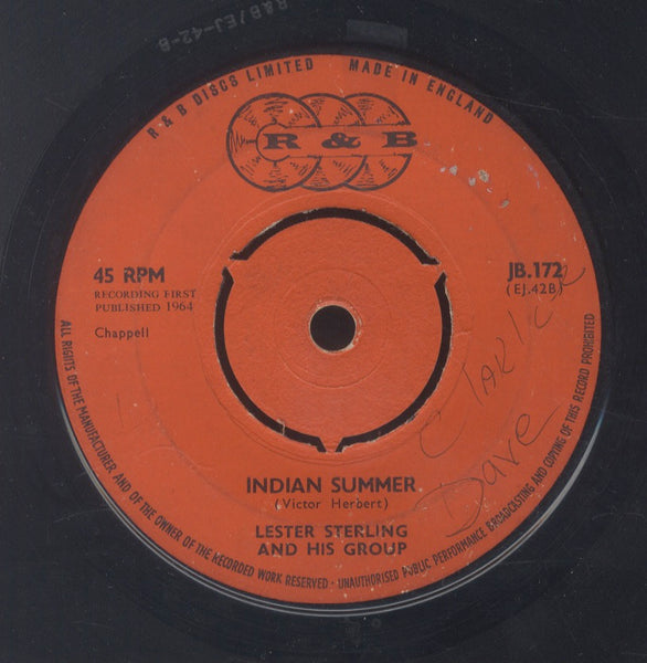 LESTER STERLING / STRANGER & PATSY [Indian Summer / I'll Forgive You]