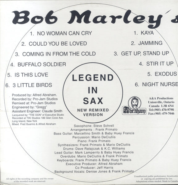 STEVE SCHRELL [Bob Marley's Legend In Sax]
