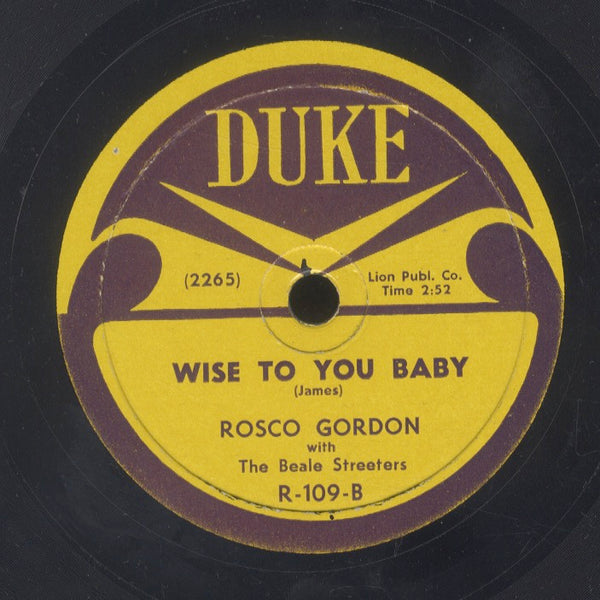 ROSCOE GORDON [Too Many Woman / Wise To You Baby]