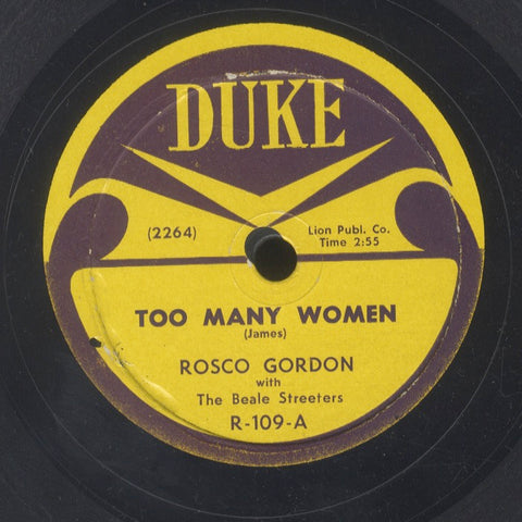 ROSCOE GORDON [Too Many Woman / Wise To You Baby]