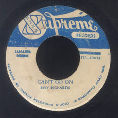 ROY RICHARDS / JACKIE MITTOO  [Can't Go On / Peenie Wallie ]