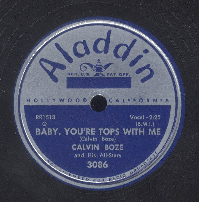 CALVIN BOZE [Baby, You're Tops With Me / Slippin' And Slidin']