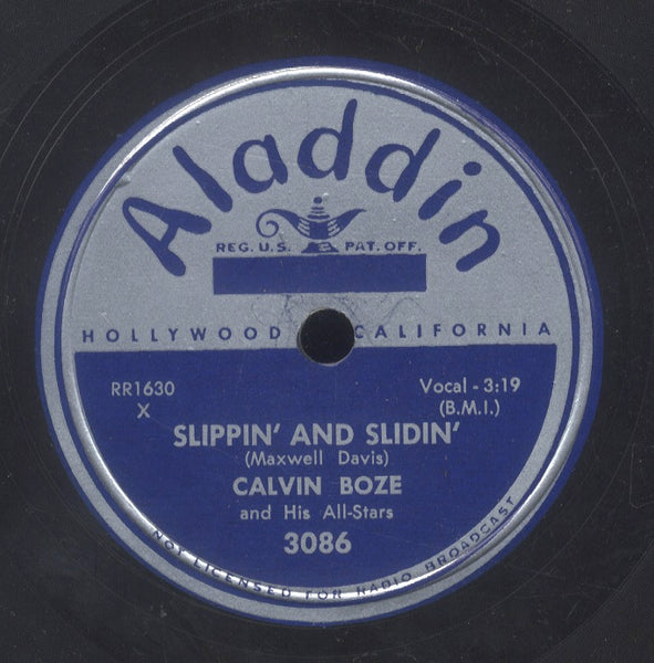 CALVIN BOZE [Baby, You're Tops With Me / Slippin' And Slidin']